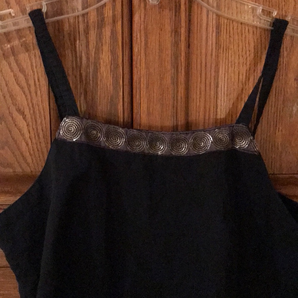 Cotton Cottage Black Tank With Embellishments
